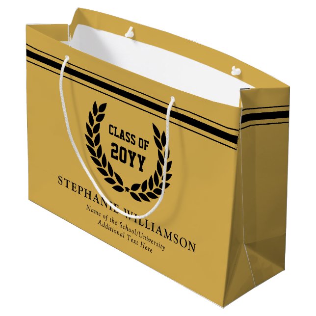 Personalised School and University Graduation  Large Gift Bag (Back Angled)