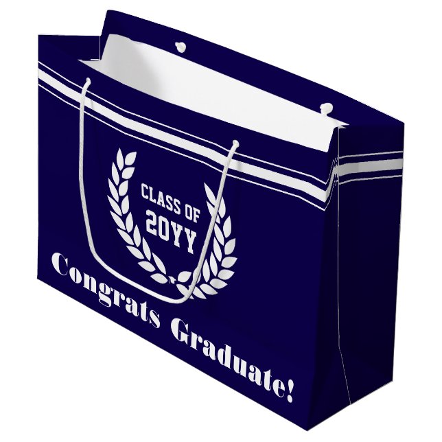Personalised School and University Graduation  Large Gift Bag (Front Angled)