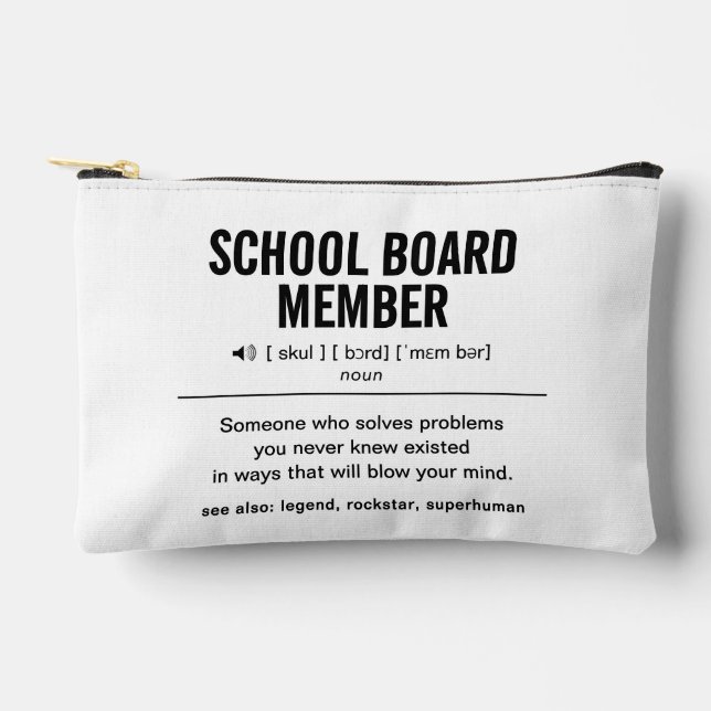 Personalised School Board Member Funny Accessory Pouch (Front)