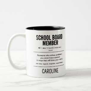 Personalised School Board Member Funny Two-Tone Coffee Mug