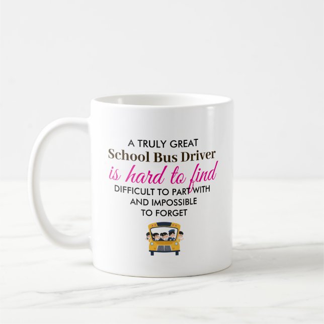 Personalised School Bus Driver Appreciation Gift Coffee Mug (Left)
