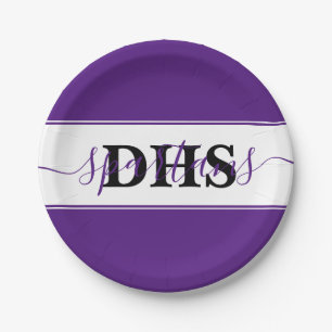 Personalised school colorblock paper plate