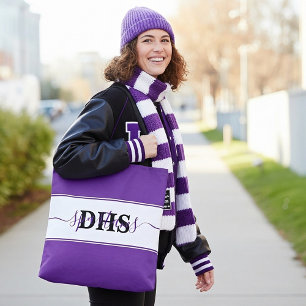 Personalised school colorblock tote bag