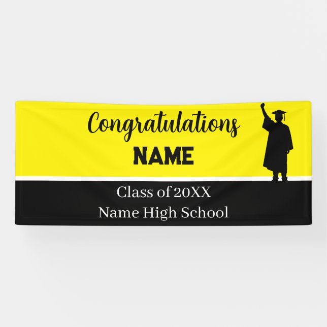 Personalised School Colours Graduation Banner (Horizontal)