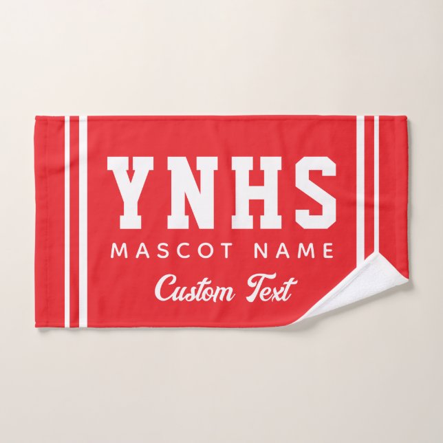 Personalised School Colours & Initials, Team Spiri Hand Towel (Hand Towel)