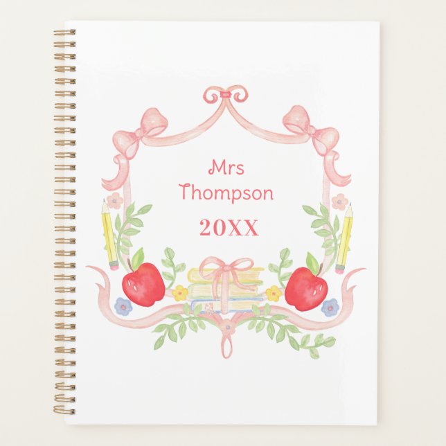 Personalised School Crest | Classroom Teacher Planner (Front)