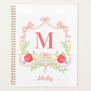 Personalised School Crest Monogram Planner