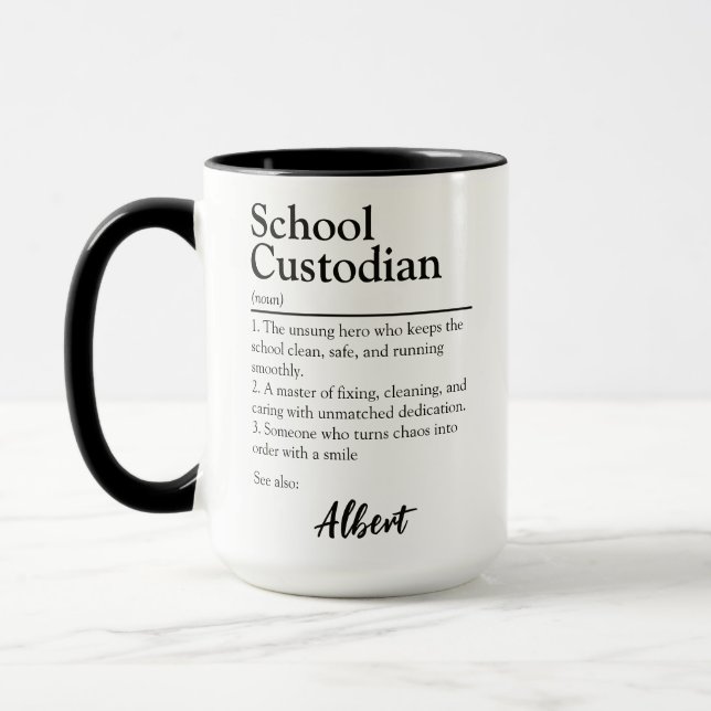 Personalised School Custodian Definition Mug (Left)