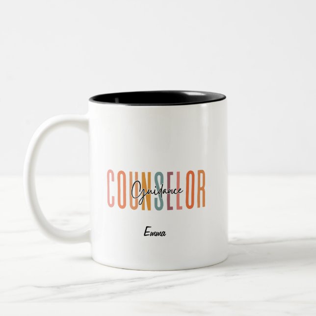  Personalised School Guidance Counsellor Two-Tone Coffee Mug (Left)