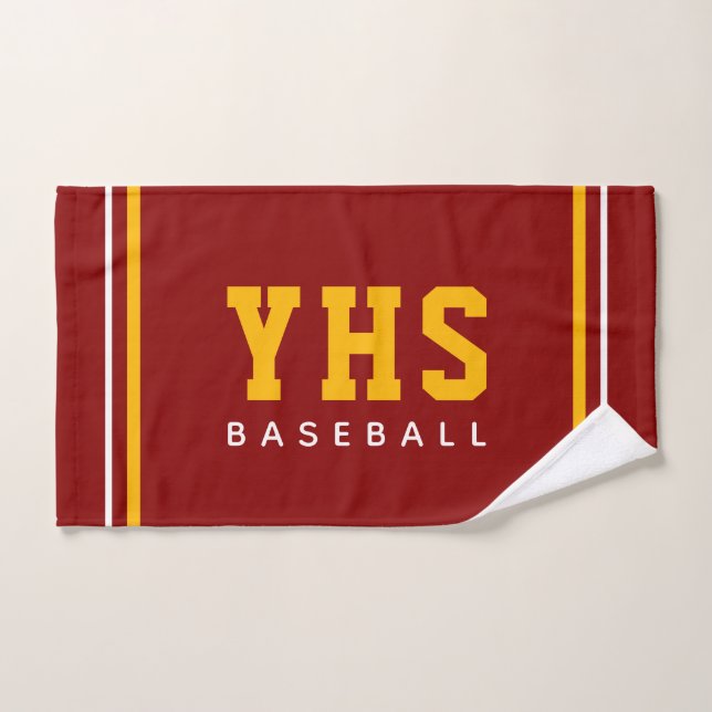 Personalised School Initials Baseball Team  Hand Towel (Hand Towel)