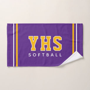 Personalised School Initials Softball Sport Team Hand Towel