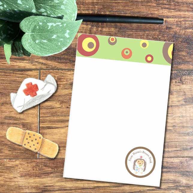 Personalised school nurse cartoon hedgehog notes (Creator Uploaded)
