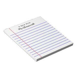 Personalised School Paper Note Pad - Teacher Gift