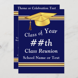 Personalised, School Reunion Invitation, Any COLOR Invitation