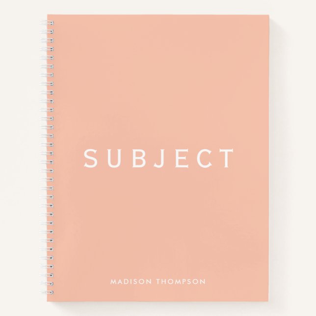  Personalised School Subject Boho Blush Pink Notebook (Front)