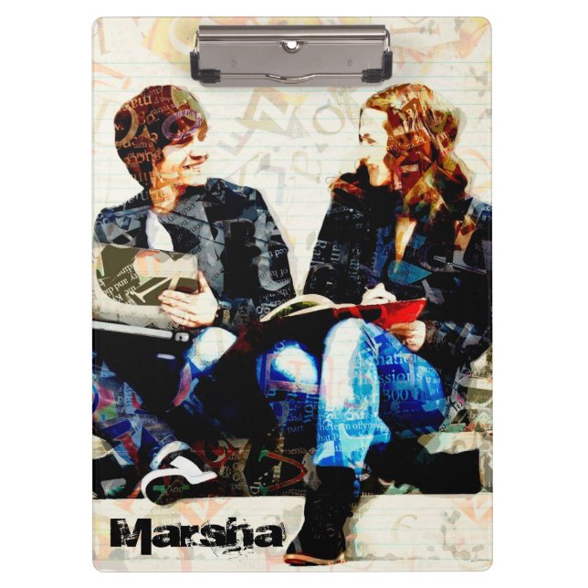 Personalised School Themed Teens Collage Clipboard (Front)