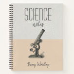 Personalised Science Class Notes Notebook<br><div class="desc">A science spiral notebook for your class notes,  featuring a microscope. Back to school essential.</div>