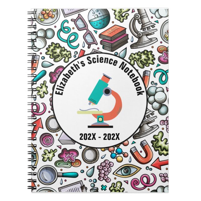 Personalised Science Notebook Cover - Purple (Front)