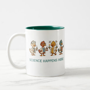 Personalised Science Science Happens Here Two-Tone Coffee Mug