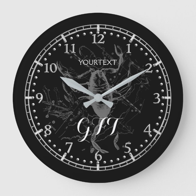 Personalised Scorpio Constellation Zodiac Large Clock (Front)