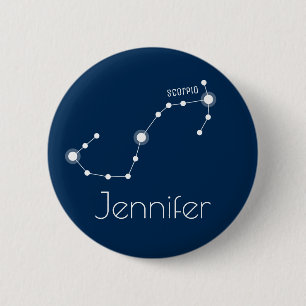 Personalised Scorpio Zodiac Constellation 6 Cm Round Badge