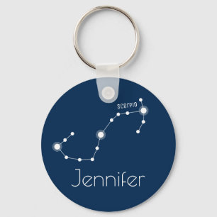 Personalised Scorpio Zodiac Constellation Key Ring