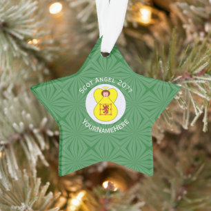 Personalised Scot Lion Angel Christmas Flag Ornament