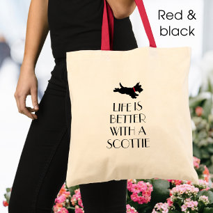 Personalised Scottie Dog Red Collar Tote Bag