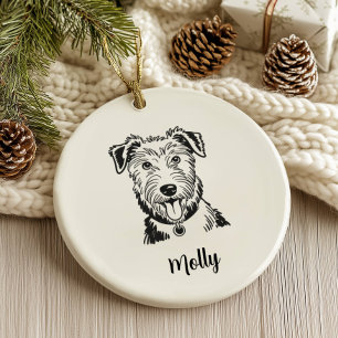 Personalised Scottish Deerhound Dog Christmas Ceramic Ornament