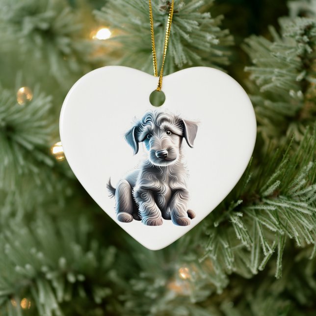 Personalised Scottish Deerhound Puppy Ceramic Ornament (Tree)