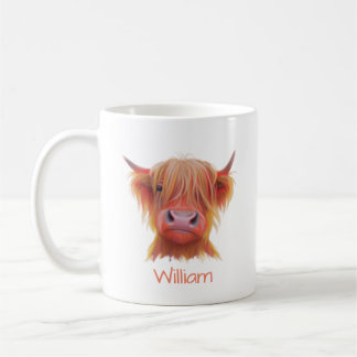personalised Scottish Highland Hairy Cow Coffee Mug