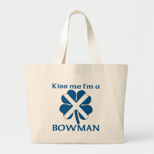 Personalised Scottish Kiss Me I'm Bowman Large Tote Bag