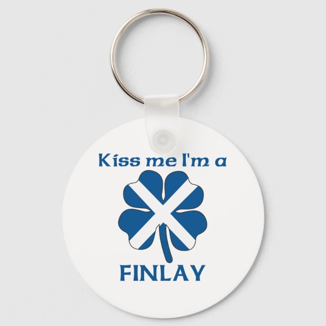 Personalised Scottish Kiss Me I'm Finlay Key Ring (Front)