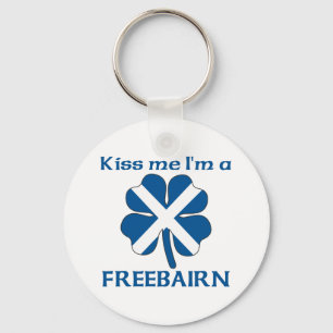 Personalised Scottish Kiss Me I'm Freebairn Key Ring