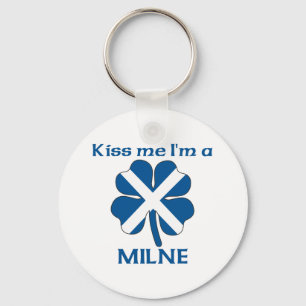 Personalised Scottish Kiss Me I'm Milne Key Ring