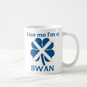 Personalised Scottish Kiss Me I'm Swan Coffee Mug