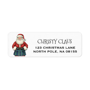Personalised Scottish/Scotland Santa Christmas Return Address Label