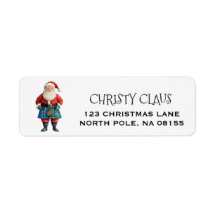 Personalised Scottish/Scotland Santa Christmas Return Address Label