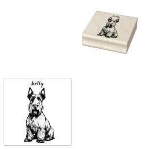 Personalised Scottish Terrier Rubber Stamp