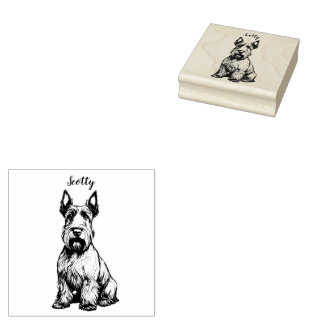 Personalised Scottish Terrier Rubber Stamp
