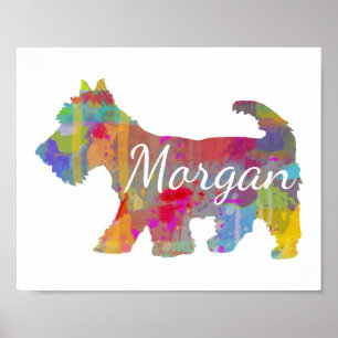 Personalised Scottish Terrier Scottie Art Print
