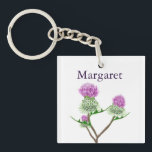 Personalised Scottish Thistle Key Ring<br><div class="desc">Personalise this bonnie wee Scottish thistle keychain with your own name. Ideal for any ex-pat as a wee reminder of home!</div>