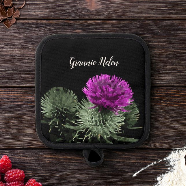 Personalised Scottish Thistle Pot Holder (Creator Uploaded)