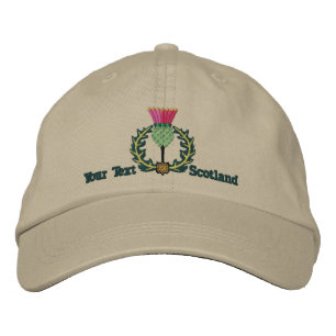 Personalised Scottish Thistle Scotland Spirit Embroidered Hat