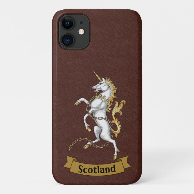 Personalised Scottish Unicorn (Brown) Phone Case (Back)