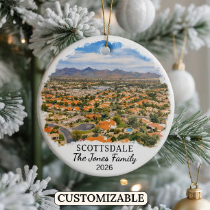 Personalised Scottsdale Ornament, Custom Arizona Ceramic Ornament