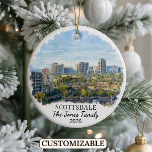 Personalised Scottsdale Ornament, Custom Arizona Ceramic Ornament