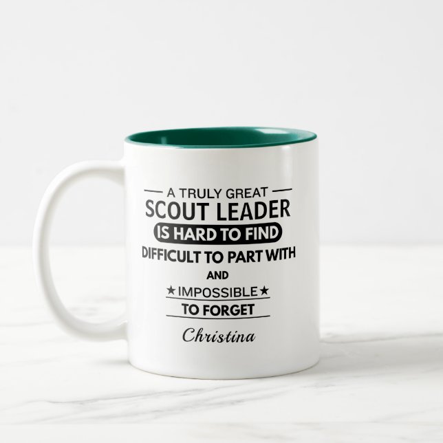Personalised Scout Leader Appreciation Two-Tone Coffee Mug (Left)
