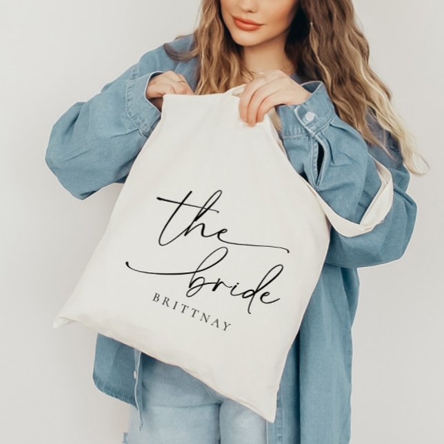 Personalised Script Bride's Name Tote Bag (Creator Uploaded)