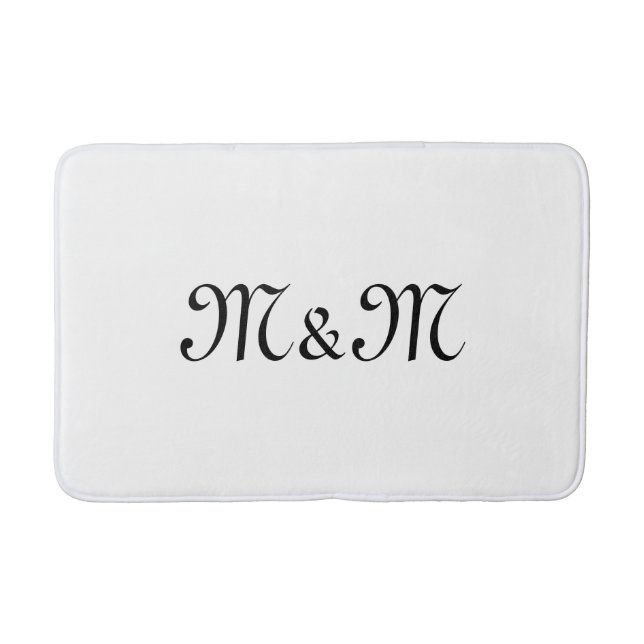 Personalised script couple Initials monogram Bath Mat (Front)